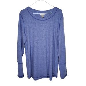 Christopher & Banks Long Sleeve Tee, Blue Pullover Casual Top Sz XL